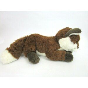 Fox Stuffed Animal Toy White & Brown 11" Body 1994 Plush Creations, Inc. Vintage